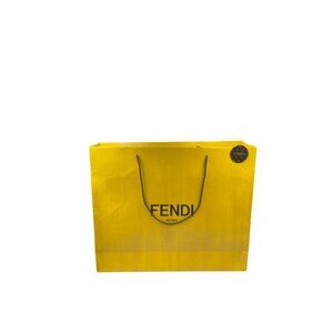 Fendi Yellow Shopping Bag With Black Handles